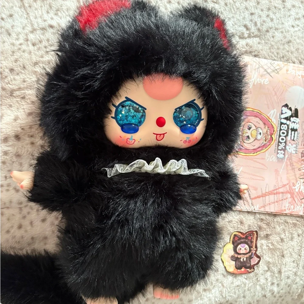 Baby Three Ai 800% CONFIRMED Black Cat with Blue liquid glitter eyes - Picture 2 of 5